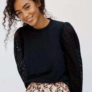 Othilia Imogen Eyelet Pullover Black Anthropologie